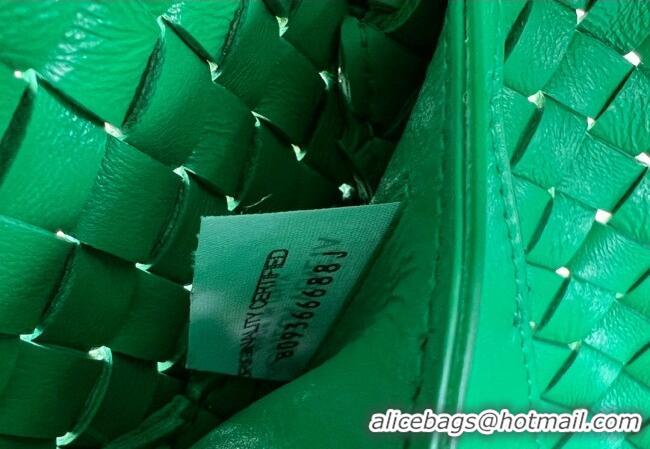 Famous Brand Bottega Veneta Mini Cabat Tote Bag in Intreccio Leather 709464 Parrot Green 2025