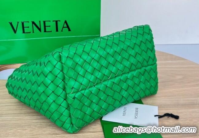 Famous Brand Bottega Veneta Mini Cabat Tote Bag in Intreccio Leather 709464 Parrot Green 2025