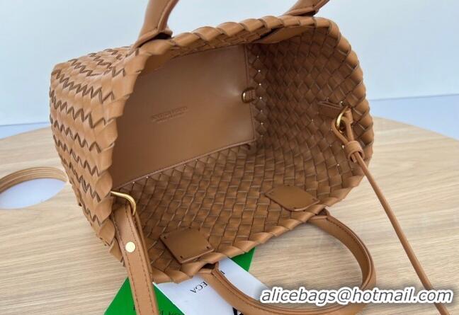 Best Price Bottega Veneta Mini Cabat Tote Bag in Intreccio Leather 709464 Light Brown 2025