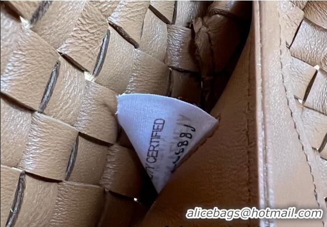 Best Price Bottega Veneta Mini Cabat Tote Bag in Intreccio Leather 709464 Light Brown 2025