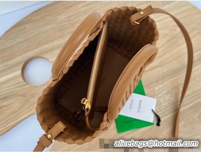 Best Price Bottega Veneta Mini Cabat Tote Bag in Intreccio Leather 709464 Light Brown 2025