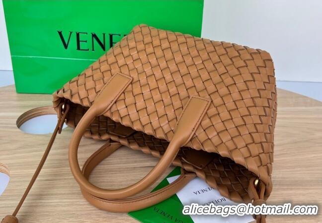 Best Price Bottega Veneta Mini Cabat Tote Bag in Intreccio Leather 709464 Light Brown 2025