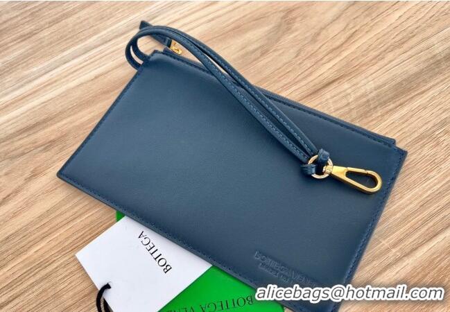Famous Brand Bottega Veneta Mini Cabat Tote Bag in Intreccio Leather 709464 Dark Blue 2025