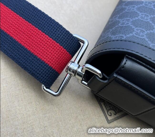 New Release Creation Gucci Mens GG Canvas Flap Messenger bag 771167 Black 2025