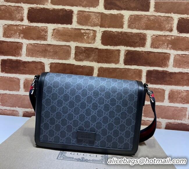 New Release Creation Gucci Mens GG Canvas Flap Messenger bag 771167 Black 2025