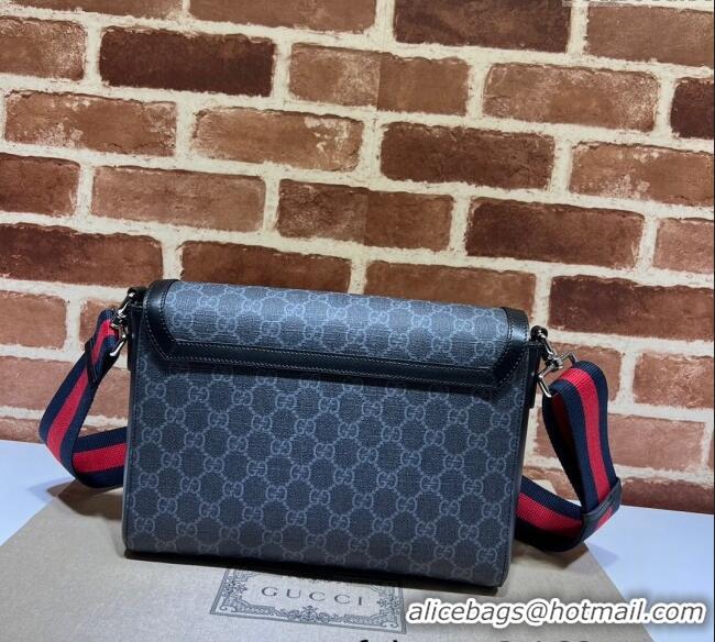New Release Creation Gucci Mens GG Canvas Flap Messenger bag 771167 Black 2025