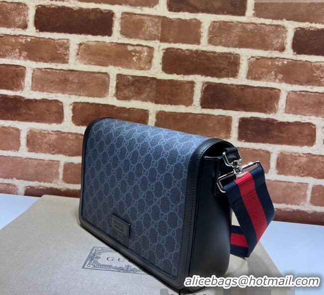 New Release Creation Gucci Mens GG Canvas Flap Messenger bag 771167 Black 2025