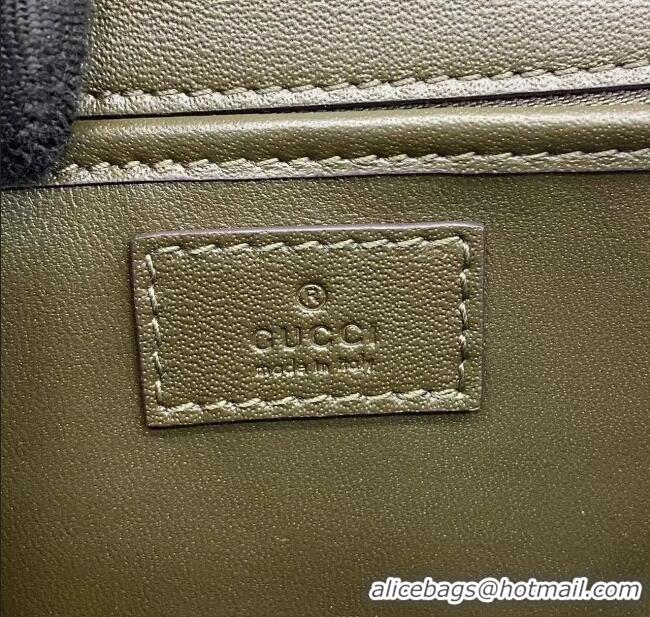 Famous Brand Gucci Bamboo Diva Medium Bag in Shiny Leather 827750 Forest Green 2025