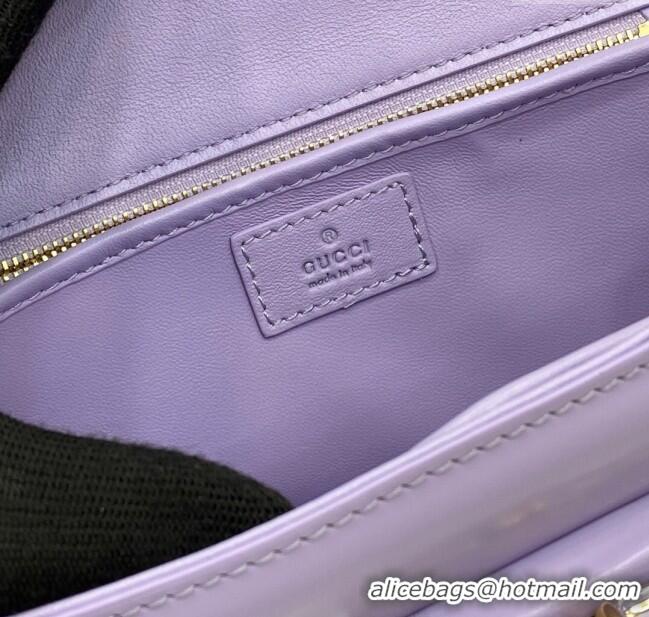 Top Quality Gucci Bamboo Diva Medium Bag in Shiny Leather 827750 Lilac Purple 2025