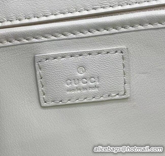 Original Cheap Gucci Bamboo Diva Medium Bag in Shiny Leather 827750 White 2025