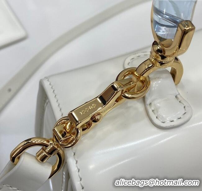 Original Cheap Gucci Bamboo Diva Medium Bag in Shiny Leather 827750 White 2025
