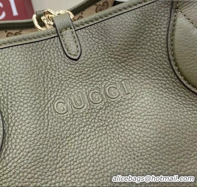Well Crafted Gucci Totissima Large Reversible Tote Bag in Grainy Leather 839112 Green 2025