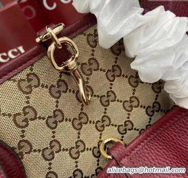 New Fashion Gucci Totissima Large Reversible Tote Bag in Grainy Leather 839112 Ancora Red 2025