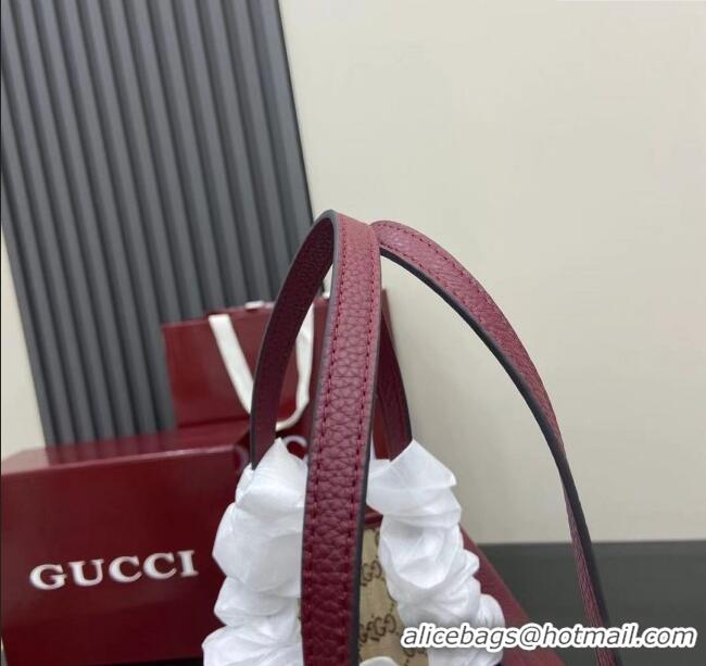 New Fashion Gucci Totissima Large Reversible Tote Bag in Grainy Leather 839112 Ancora Red 2025