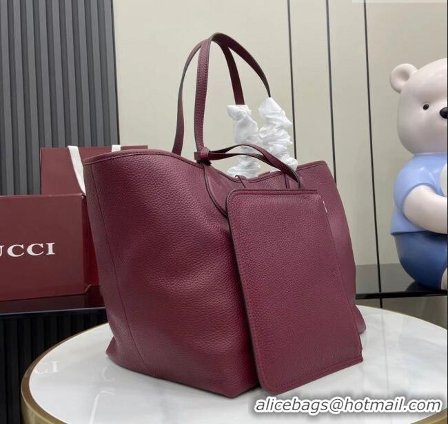 New Fashion Gucci Totissima Large Reversible Tote Bag in Grainy Leather 839112 Ancora Red 2025
