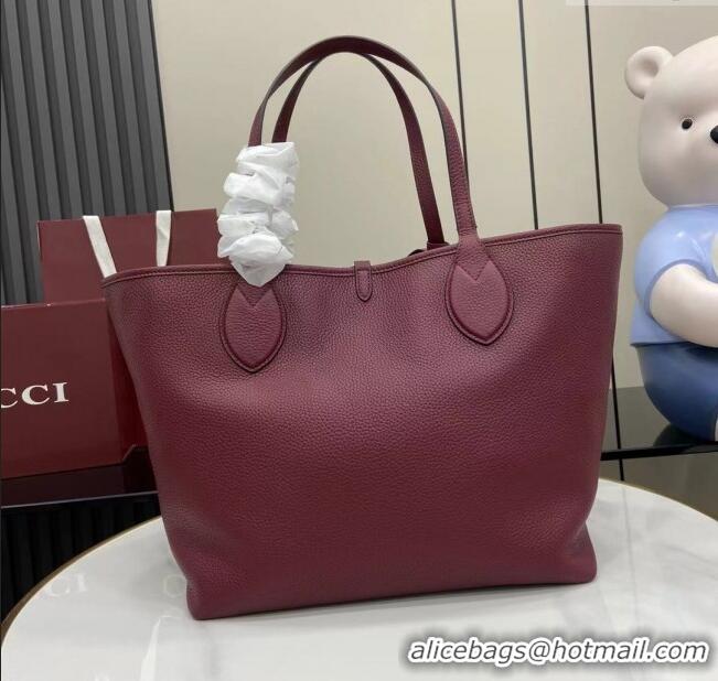 New Fashion Gucci Totissima Large Reversible Tote Bag in Grainy Leather 839112 Ancora Red 2025