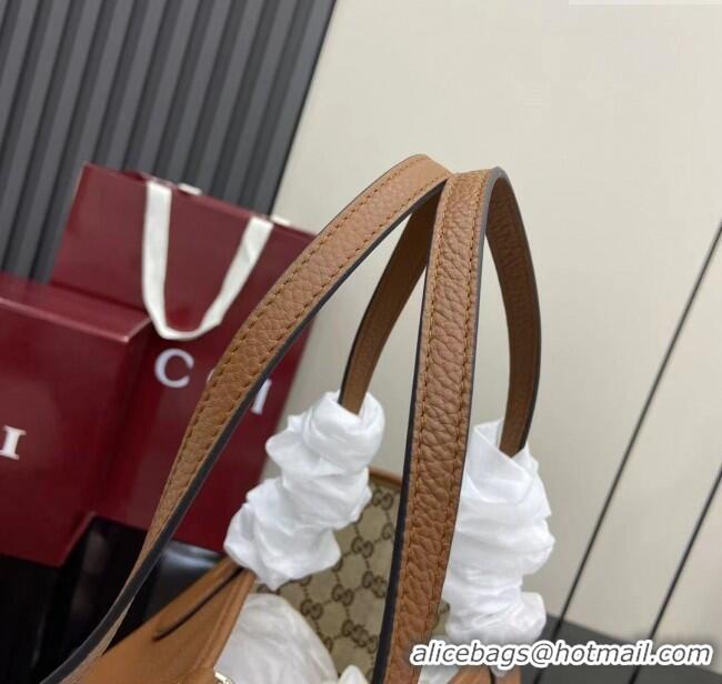 Buy Fashionable Gucci Totissima Large Reversible Tote Bag in Grainy Leather 839112 Brown 2025
