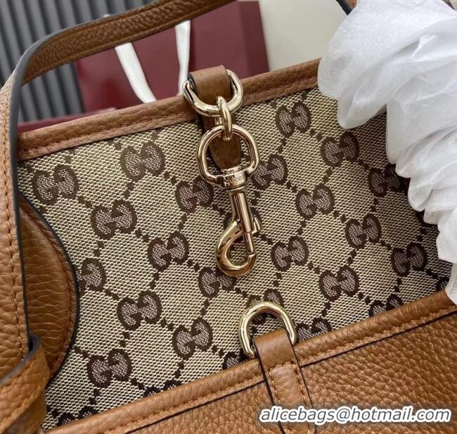 Buy Fashionable Gucci Totissima Large Reversible Tote Bag in Grainy Leather 839112 Brown 2025
