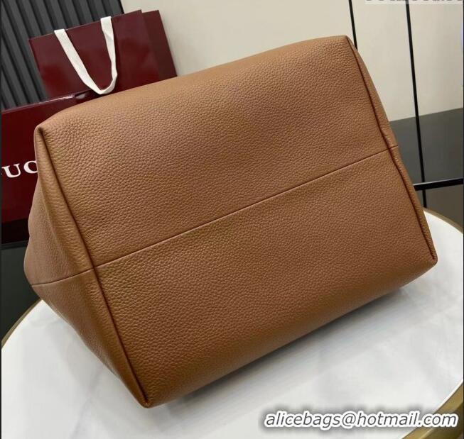 Buy Fashionable Gucci Totissima Large Reversible Tote Bag in Grainy Leather 839112 Brown 2025