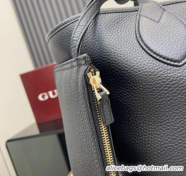 Best Quality Gucci Totissima Large Reversible Tote Bag in Grainy Leather 839112 Black 2025