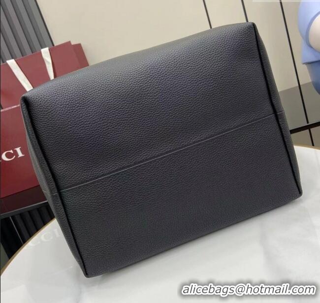Best Quality Gucci Totissima Large Reversible Tote Bag in Grainy Leather 839112 Black 2025