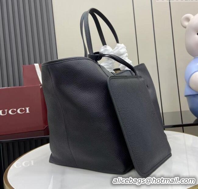 Best Quality Gucci Totissima Large Reversible Tote Bag in Grainy Leather 839112 Black 2025