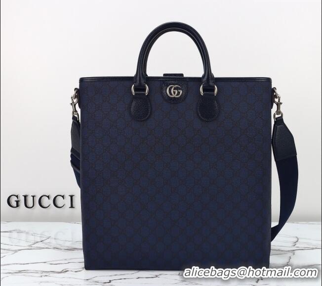 Low Cost Gucci Mens GG Canvas Tote Bag 792118 Dark Blue 2025