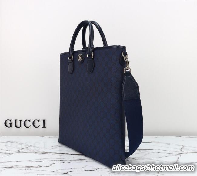 Low Cost Gucci Mens GG Canvas Tote Bag 792118 Dark Blue 2025