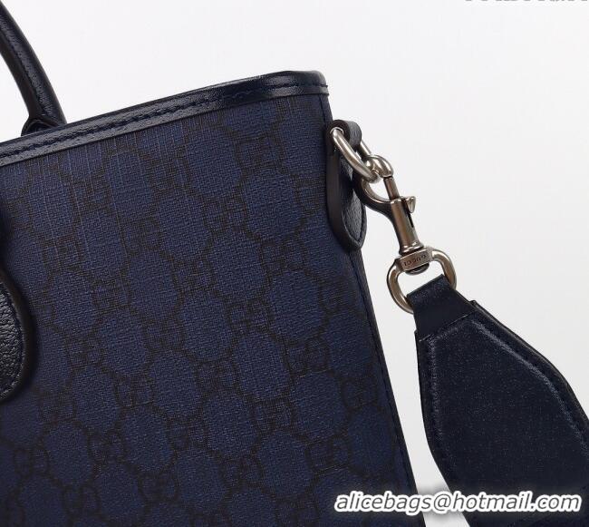 Low Cost Gucci Mens GG Canvas Tote Bag 792118 Dark Blue 2025