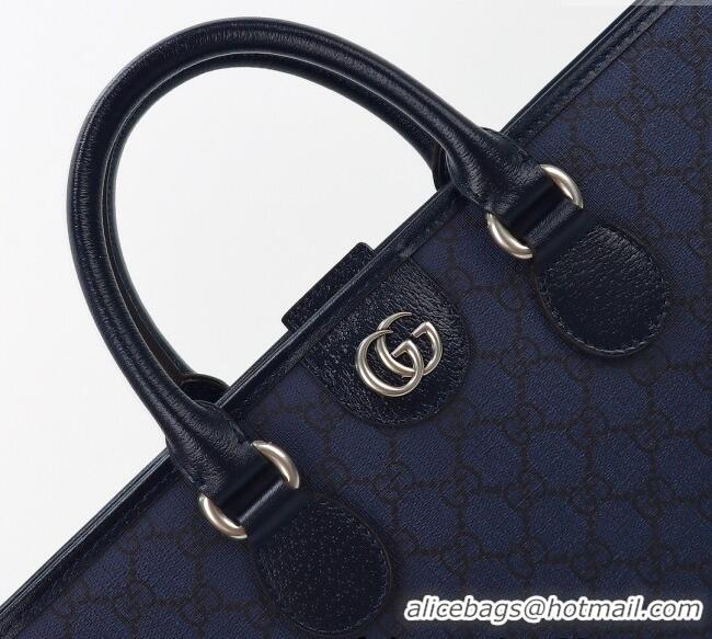 Low Cost Gucci Mens GG Canvas Tote Bag 792118 Dark Blue 2025