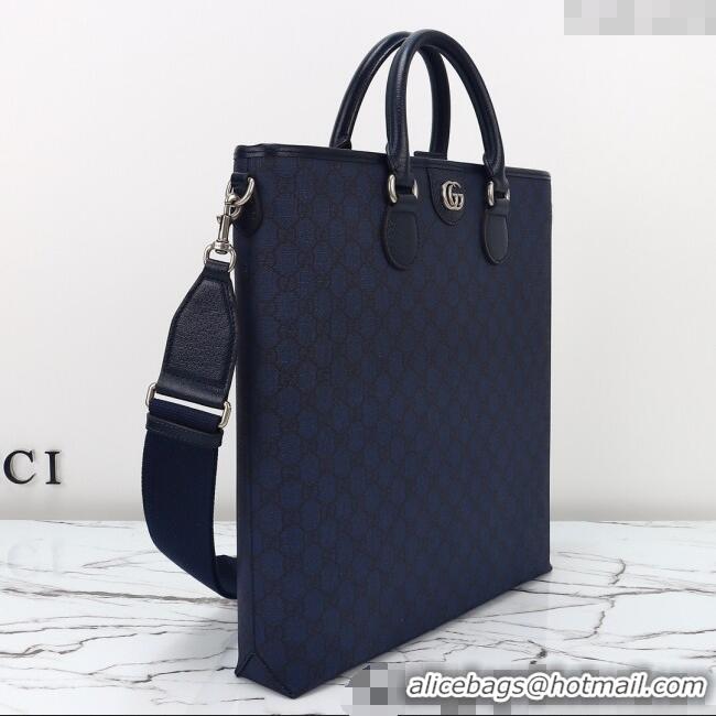 Low Cost Gucci Mens GG Canvas Tote Bag 792118 Dark Blue 2025