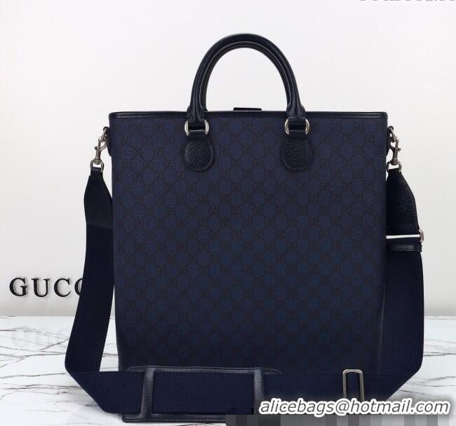 Low Cost Gucci Mens GG Canvas Tote Bag 792118 Dark Blue 2025