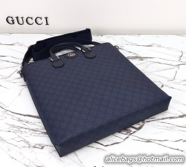 Low Cost Gucci Mens GG Canvas Tote Bag 792118 Dark Blue 2025