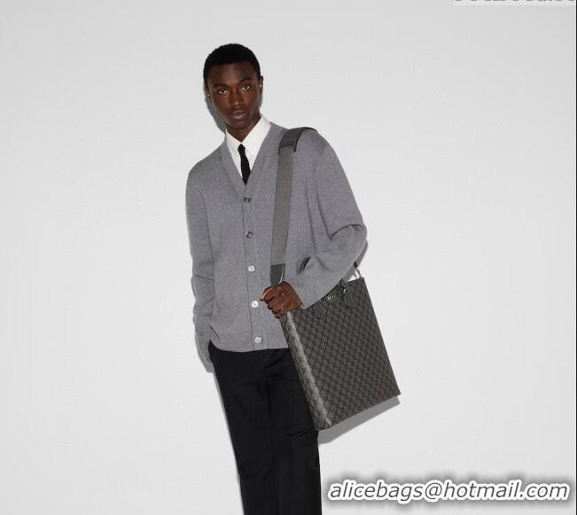 Buy Discount Gucci Mens GG Canvas Tote Bag 792118 Grey 2025