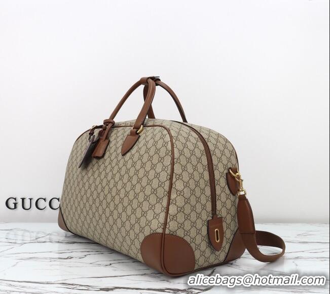 Best Quality Gucci Mens GG Canvas Emblem Medium Duffle bag 821148 Beige 2025