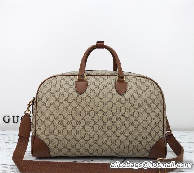 Best Quality Gucci Mens GG Canvas Emblem Medium Duffle bag 821148 Beige 2025
