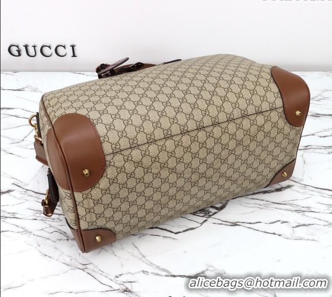Best Quality Gucci Mens GG Canvas Emblem Medium Duffle bag 821148 Beige 2025