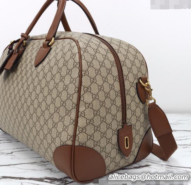 Best Quality Gucci Mens GG Canvas Emblem Medium Duffle bag 821148 Beige 2025