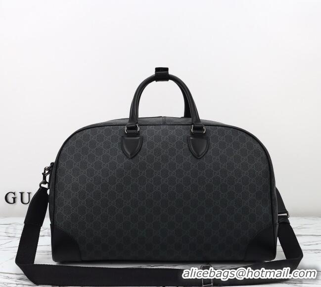 Wholesale Discount Gucci Men's GG Canvas Emblem Medium Duffle bag 821148 Black 2025