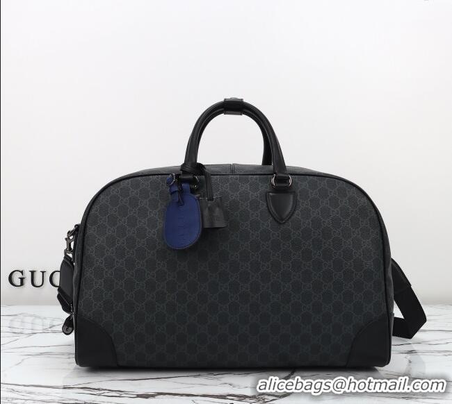 Wholesale Discount Gucci Men's GG Canvas Emblem Medium Duffle bag 821148 Black 2025