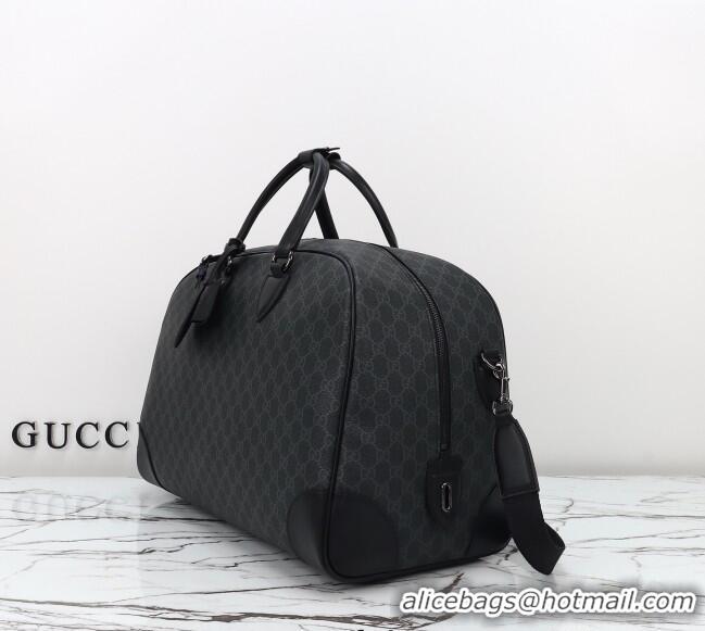Wholesale Discount Gucci Men's GG Canvas Emblem Medium Duffle bag 821148 Black 2025