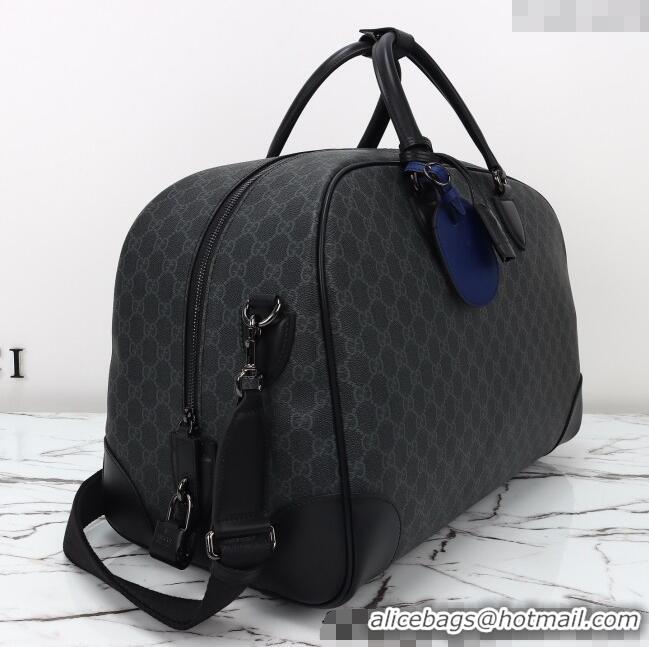 Wholesale Discount Gucci Men's GG Canvas Emblem Medium Duffle bag 821148 Black 2025