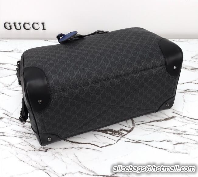 Wholesale Discount Gucci Men's GG Canvas Emblem Medium Duffle bag 821148 Black 2025