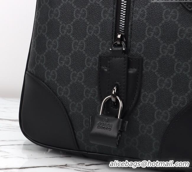 Wholesale Discount Gucci Men's GG Canvas Emblem Medium Duffle bag 821148 Black 2025