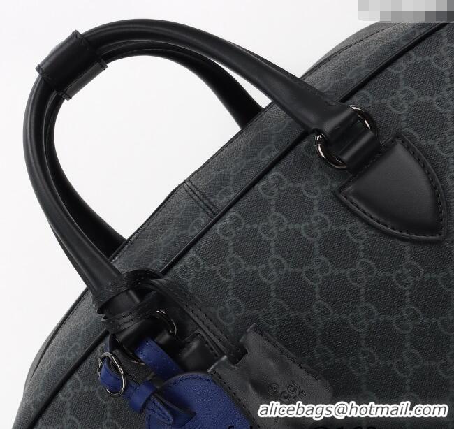 Wholesale Discount Gucci Men's GG Canvas Emblem Medium Duffle bag 821148 Black 2025