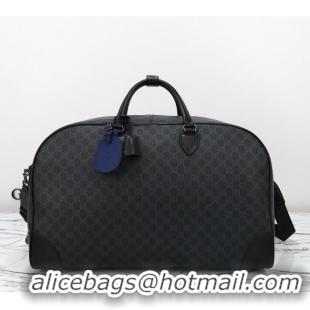 Famous Brand Gucci Mens GG Canvas Emblem Large Duffle bag 821158 Black 2025