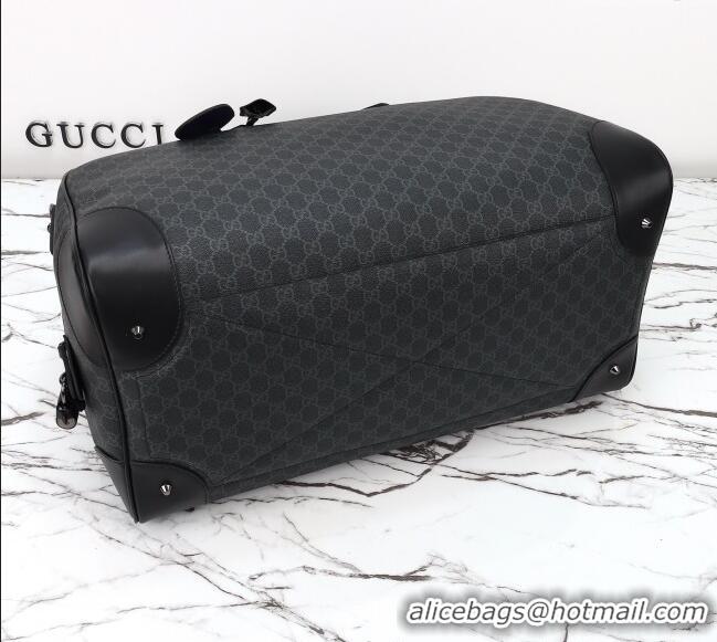Famous Brand Gucci Mens GG Canvas Emblem Large Duffle bag 821158 Black 2025