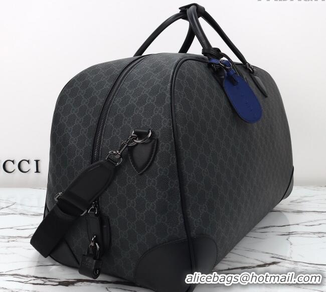 Famous Brand Gucci Mens GG Canvas Emblem Large Duffle bag 821158 Black 2025