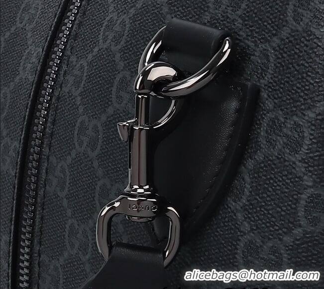 Famous Brand Gucci Mens GG Canvas Emblem Large Duffle bag 821158 Black 2025