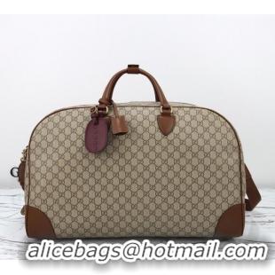 Inexpensive Gucci Mens GG Canvas Emblem Large Duffle bag 821158 Beige 2025